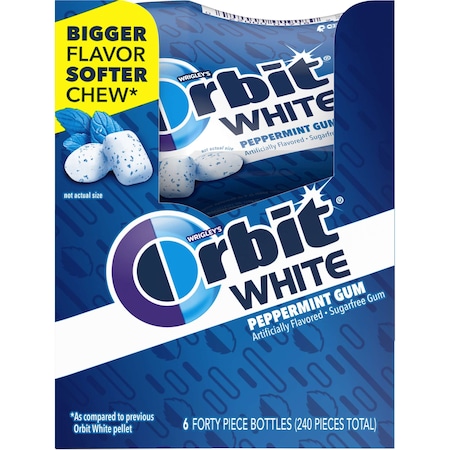 Orbit Orbit White Peppermint Soft Chew Bottle 40 Pieces, PK24 384815